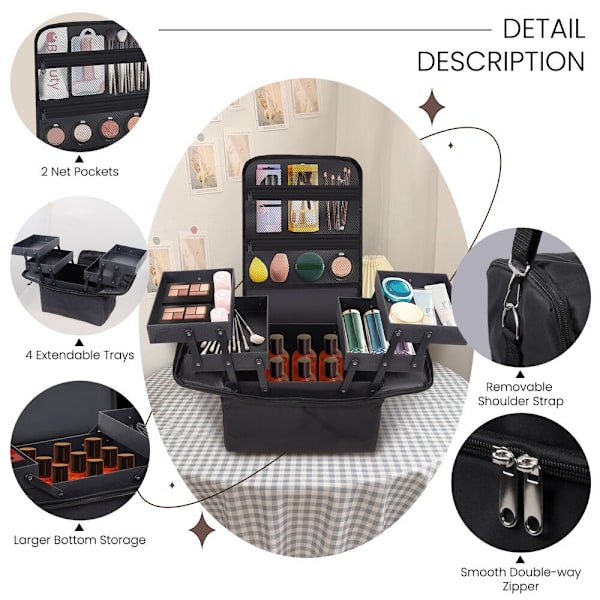 Kosmetiktaske Make up Box SORT black