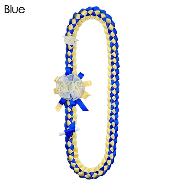 Graduation Leis Glitter Pins kanssa Luokan valmistumisnauha SININEN Blue
