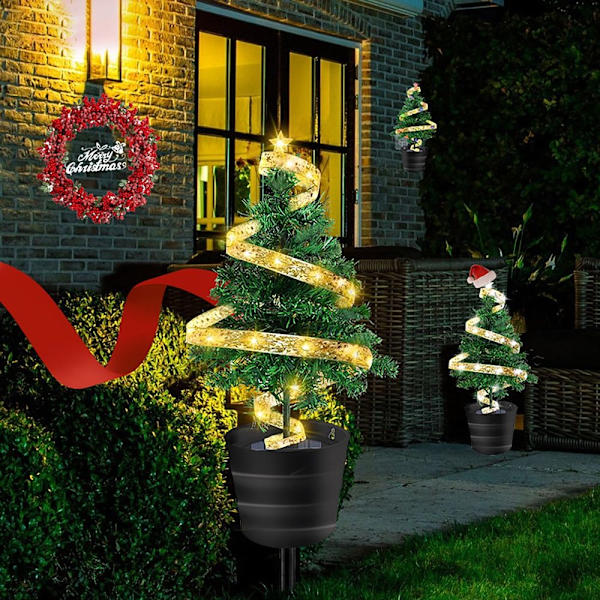 Solar Juletræ Jul LED Lys Træ FARVE LYS FARVE COLOR LIGHT