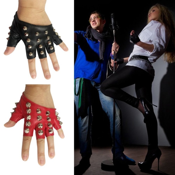 Punk Gloves Half Finger Gloves BLACK SMAL RIVET SMAL RIVET black smal rivet-smal rivet