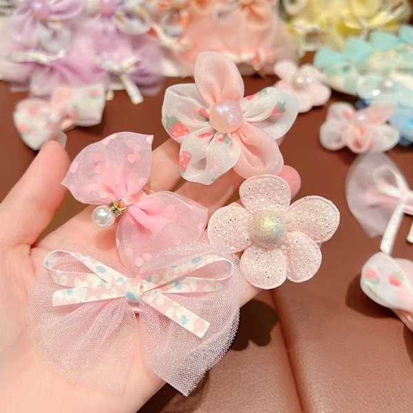 10 kpl Bow Hair Clip Flower Hair Clip PINK pink