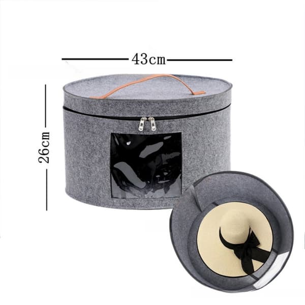 Filt Hat Box Hat Cases Hat Oppbevaringsbinger gray
