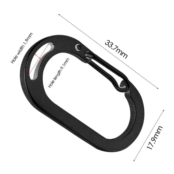 2 stk Fjederspænder U-formet Ring SORT Black