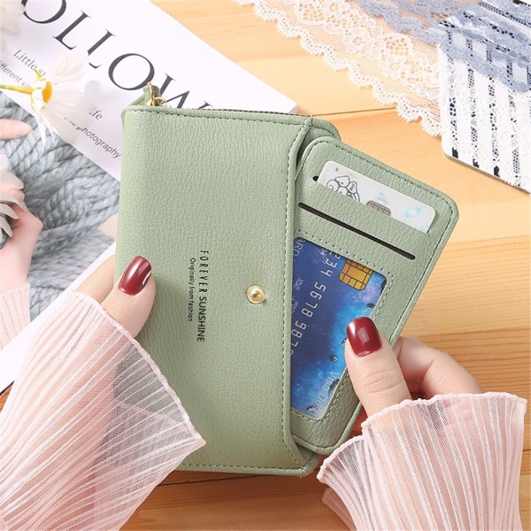 Nytt mode kvinnor långa plånböcker telefonväska grön