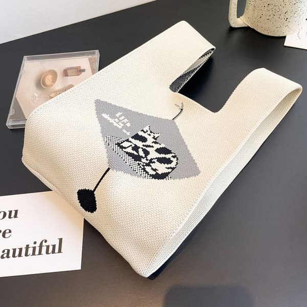 Knit Handbag Kangaskassi MUSTA black