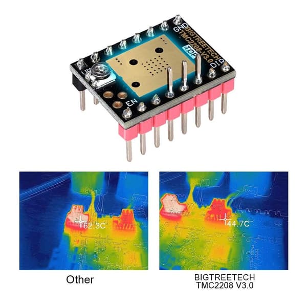 4 stk TMC2208 V3.0 stepmotor drivermodul med køleplade 3D
