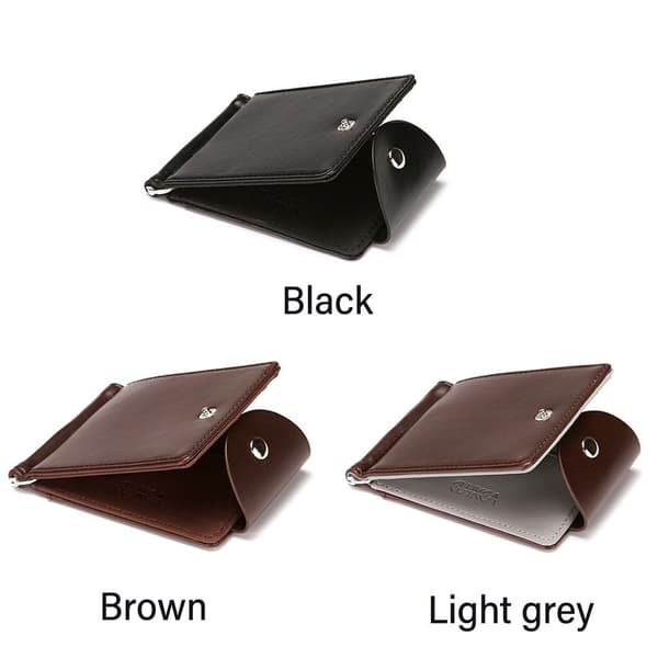 Mænd Pung Korte Læderpunge LYS GRÅ light grey