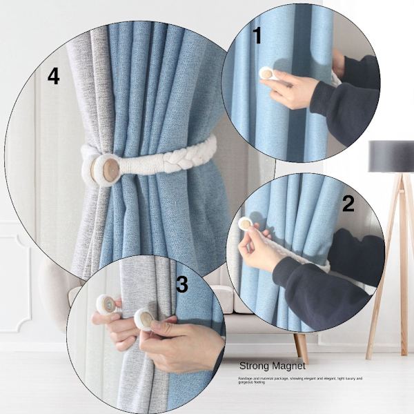 2 kpl Magneettinen verhopidin KHAKI khaki