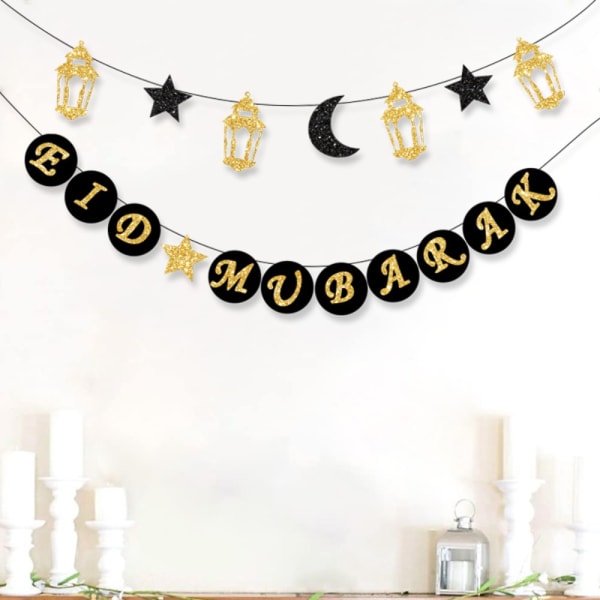 EID Mubarak Banner Ramadan Kareem Banner SVART