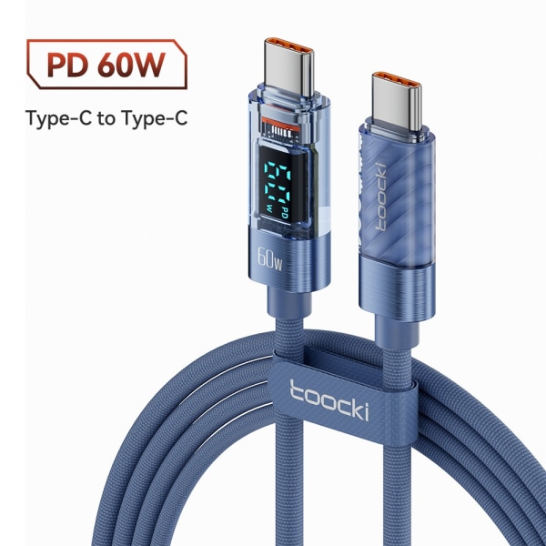 Mobil datakabel Ladekabel 2M60W C-C BLÅ 60W C-C BLÅ 2m60W C-C Blue