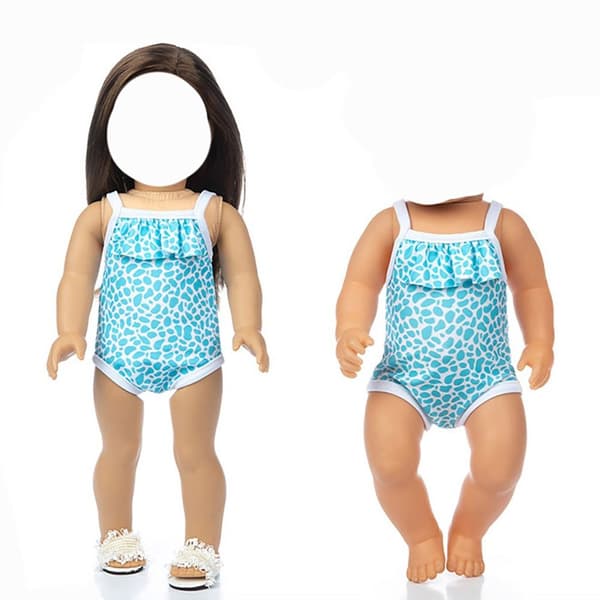 1sett Dukkebadedrakter Miniatyr blondebikini 3 3 3