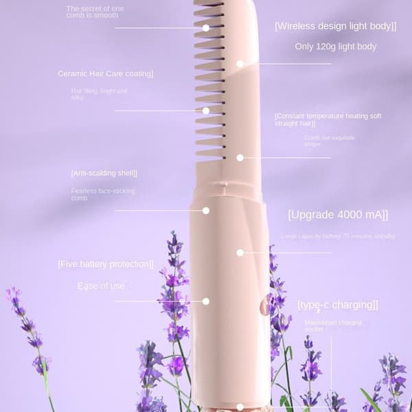 Retting Curling Brush Hår Hot Comb WHITE white