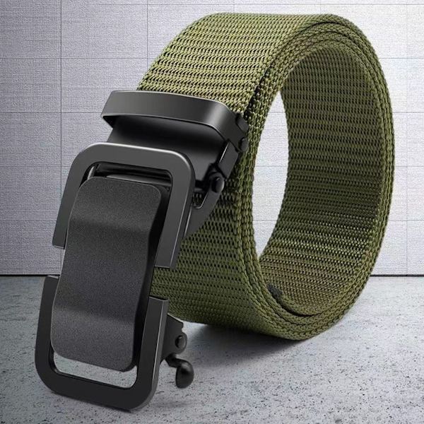 Nylon flettet bælte automatisk spænde linning ARMY GREEN Army green
