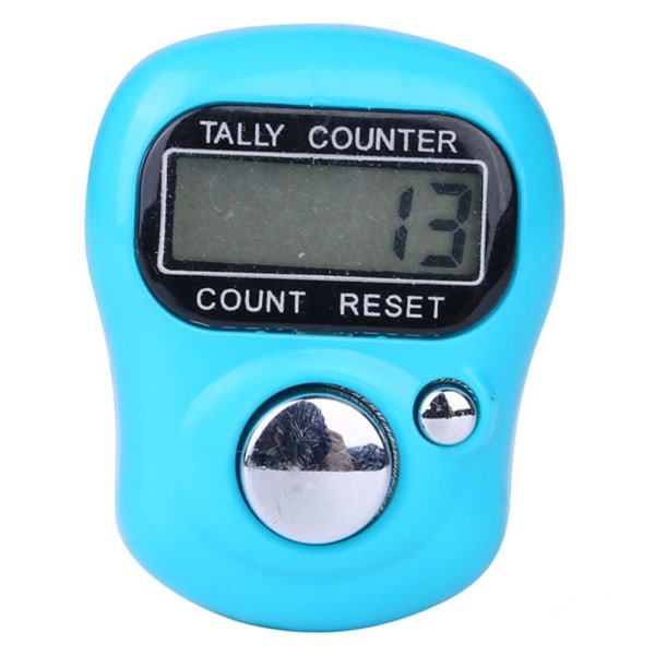 Elektronisk Finger Counter Finger Ring Timer LJUSBLÅ light blue