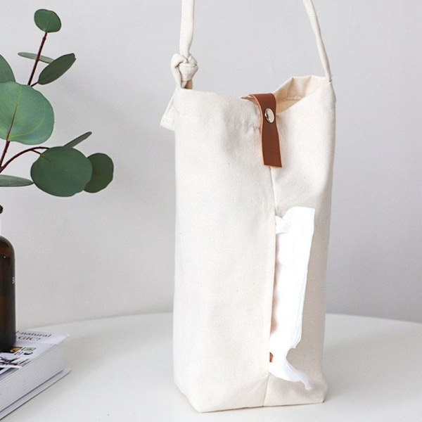 Lærred Tissue Box Servietholder GRÅ grey