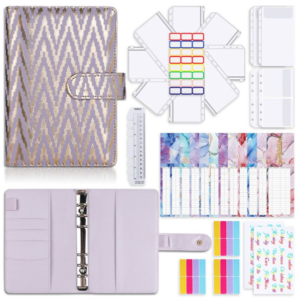 Budget Binder Money Organizer til kontanter LILLA SÆT purple set-set