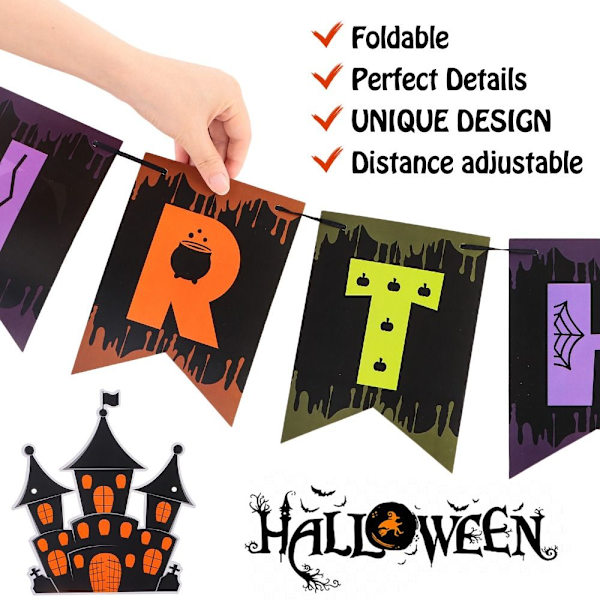 Halloween födelsedagsfest dekorationer Halloween dekorationer Banner