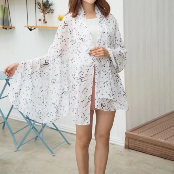 Chiffon Hijab Silkeskjerf HVIT White