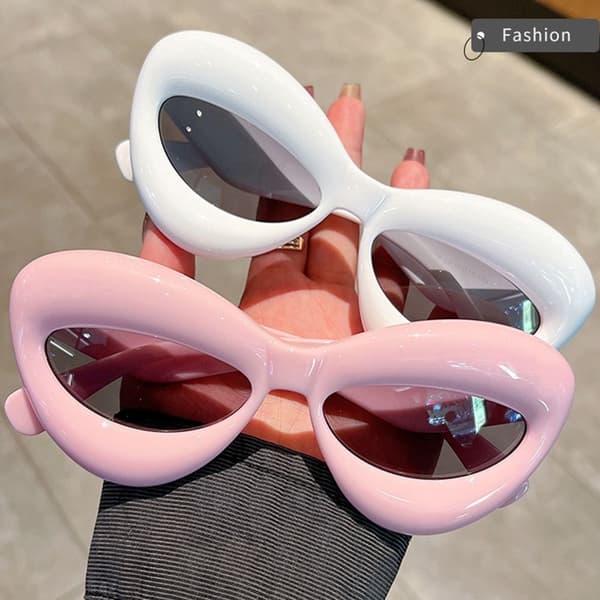 Y2K Solglasögon Cat Eye VIT VIT White