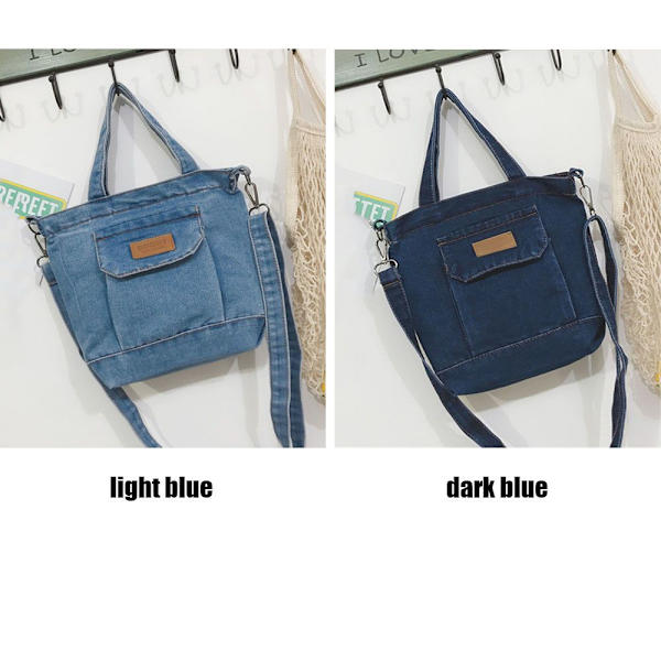 Axelväskor i denim, Crossbody-väskor light blue
