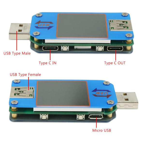 USB Spännings Amperemeter Detektor Display USB Tester Multimeter USB