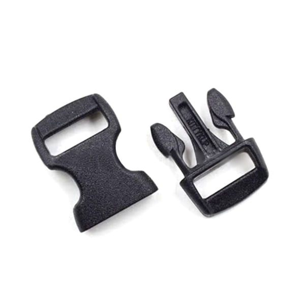 2stk Side Release Spænde Buede Paracord Spænder SORT Black