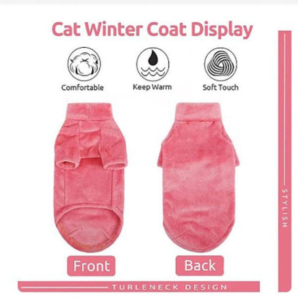 Uusi karvaton kissan villapaita talvella paksuuntuvat lämpimät vaatteet PINK M Pink M