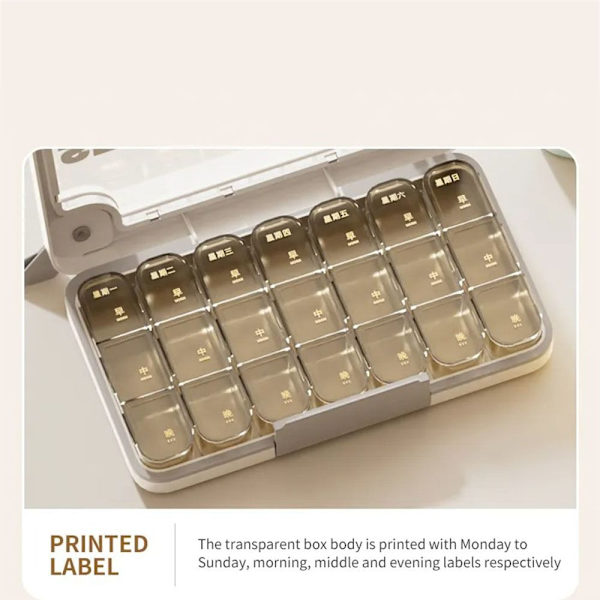 Pill Organizer Medicin Divider VIT white
