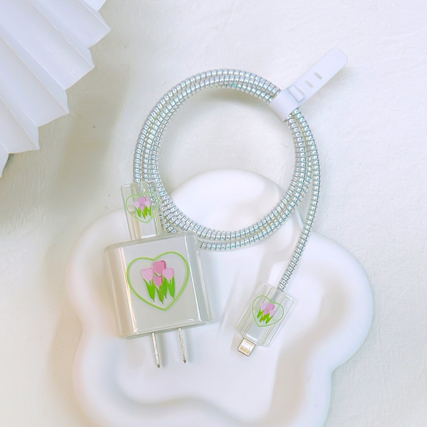2Set Datakabel Winder Laddare Adapter case TULPANOR FEM Five Tulips