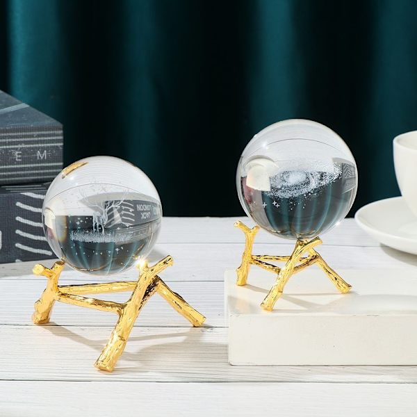 Crystal Ball Display Base Metal Branch Stand SORT L Black L