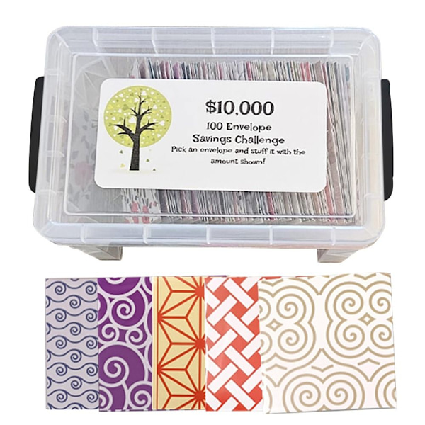 100 kuvert Utmaningslåda Set utmaningar Budget Box 2 2 2