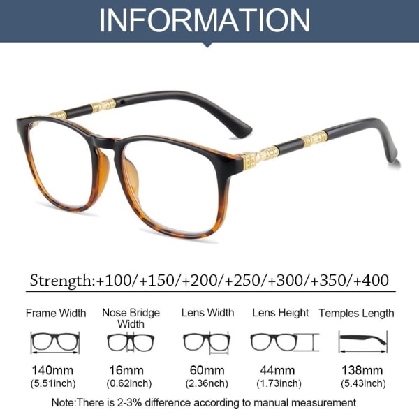 Läsglasögon Glasögon LEOPARD PRINT STRENGTH 250 Leopard print Strength 250