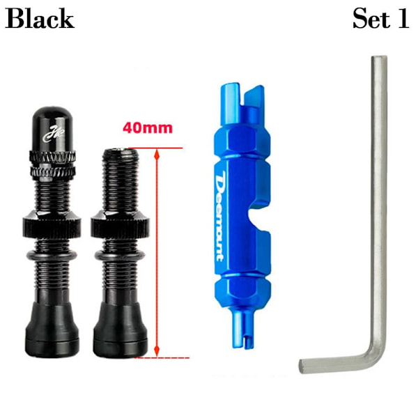 2stk For SchraderA/V-ventiler Amerikansk ventil SVART 40MMSETT 1 SETT 1 Black 40mmSet 1-Set 1
