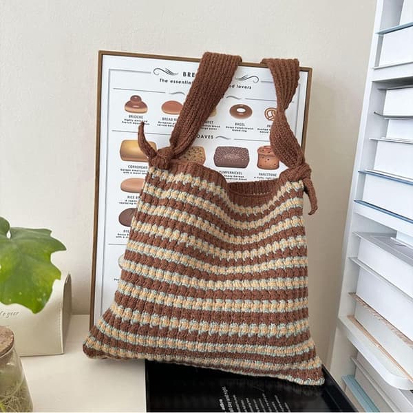 Håndvevd Bag Knot Håndleddsveske KAFFE coffee