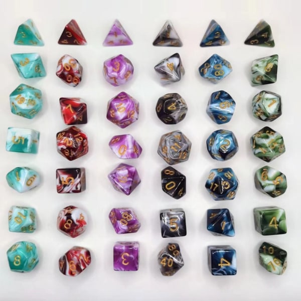 7 kpl / set DND Dice Polyhedral Dice STYLE 1 STYLE 1 Style 1