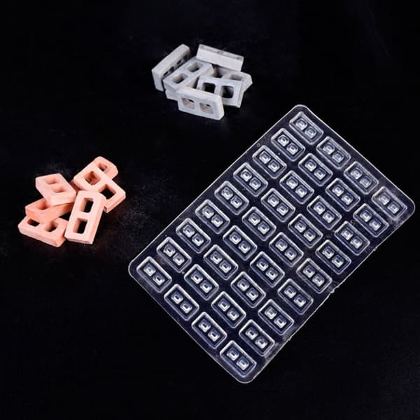 Mini murstein silikonform flisemodellform 3 3