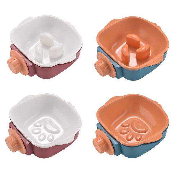 Pet Slow Food Bowl Slow Eating Bowl RØD&HVID SLOW FOOD SLOW Red&White Slow Food-Slow Food