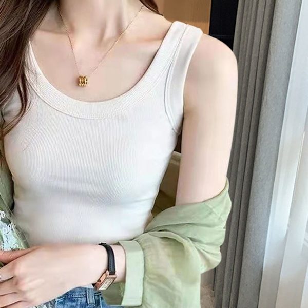 Dame Camisole Slim Tank Top HVIT white