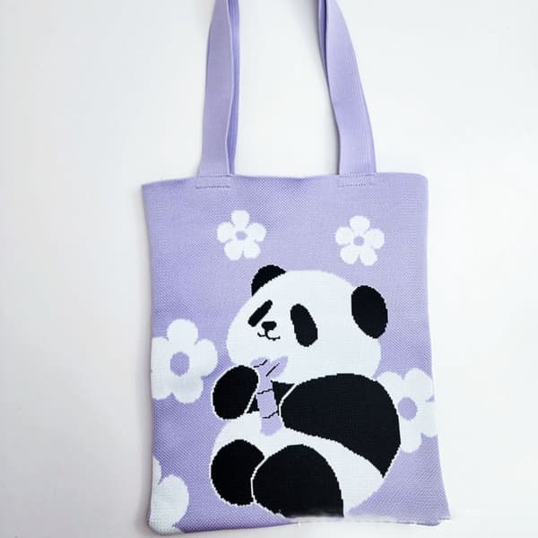 Panda Printed Handbag Ostoskassi PINK pink