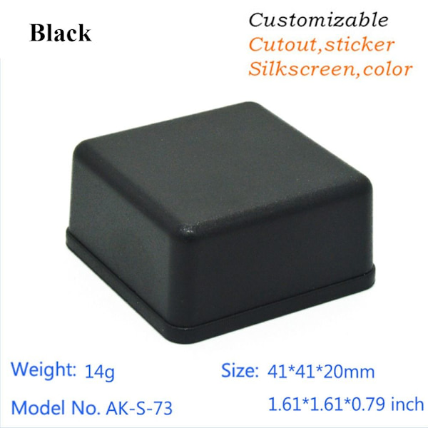 Elektronisk projektboks Vandtæt dæksel Projekt SORT 41X41X20MM Black 41x41x20mm