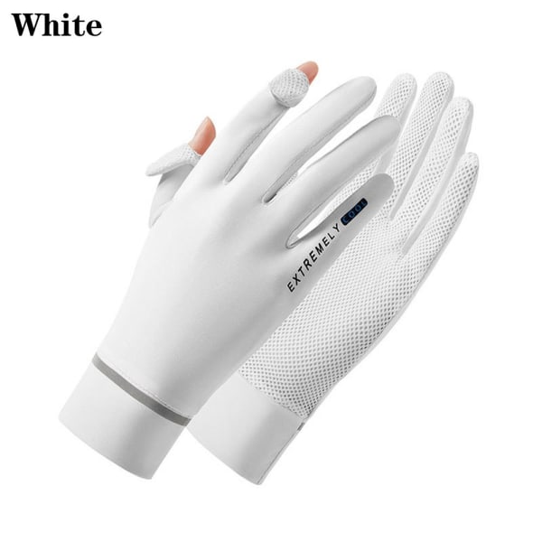 Ice Silk Handsker Anti-UV Handsker HVID white