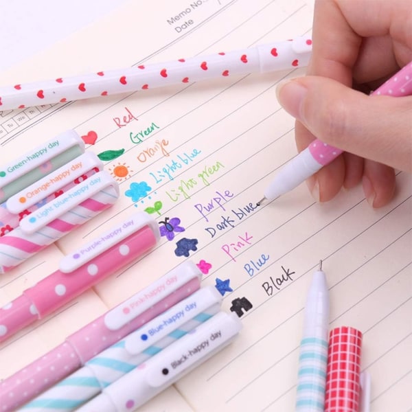Värilliset kynät Color Gel Ink Pens 10 kpl