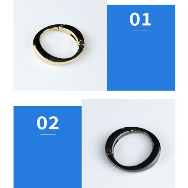 5 stk Fjær O-Ring Spenner Karabin vesker Håndvesker SVART 39MM Black 39mm