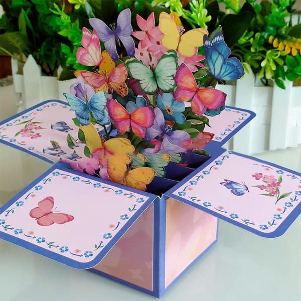 3D Pop-up buket papirblomster 3 3