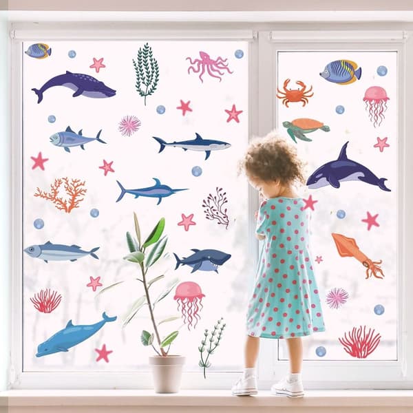 Elektrostatisk mærkat Ocean Animal Decals 2 2 2