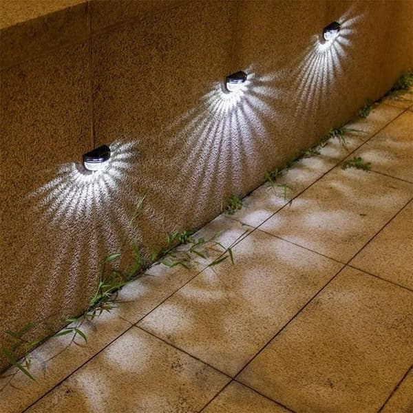 2 STK LED Solar Light Utvendig Vegglampe HVIT HVIT LYS White White light-White light