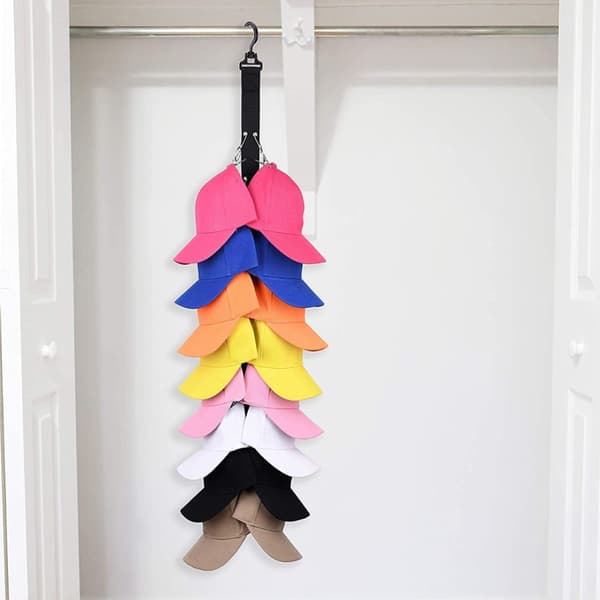 Cap Organizer Baseball Cap Rack Closet Hat Oppbevaring Organizer Black