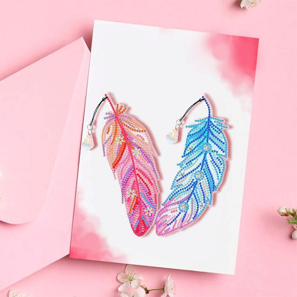 6 kpl / set Feather Bookmark Diamond painting Kirjanmerkki 04 04 04