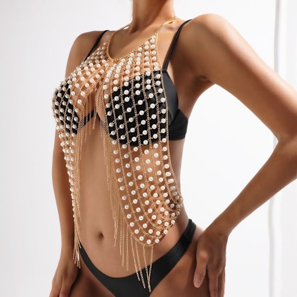 Body Smycken Halsband BH Chain GULD Gold