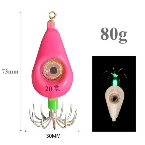 Squid Jigs Krokar Artificiellt bete ROSA 80G 80G Pink 80g-80g